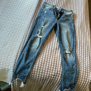 Flying Monkey Blue Skinny Jeans Distressed Vintage-Inspired